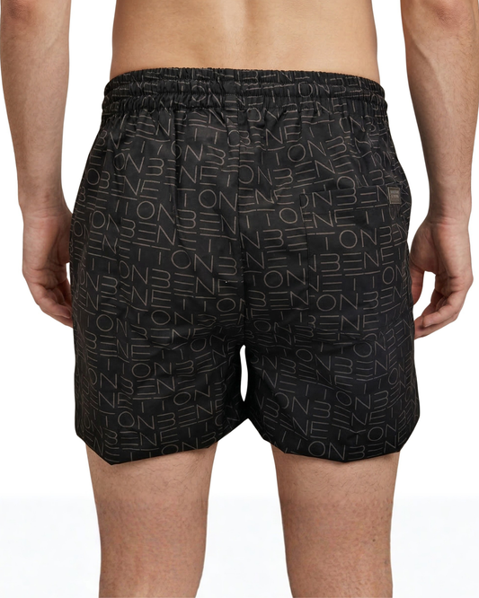 Benetton Men’s Cotton Boxer 01C4uclbox16i | 100% Cotton Comfortable Athleisure Boxers Black