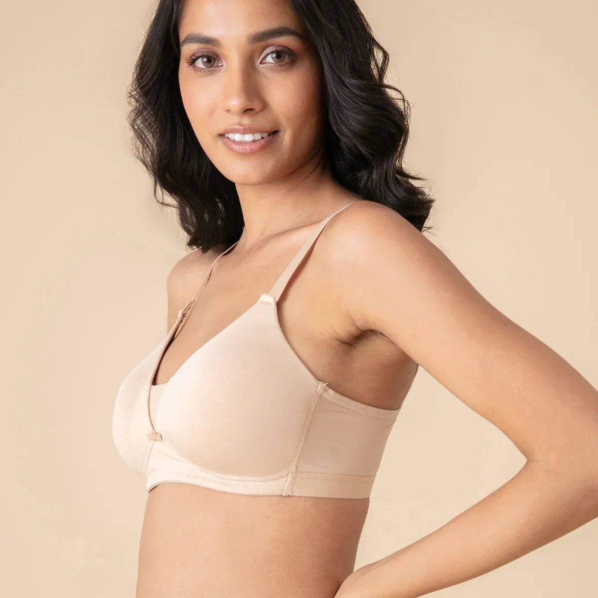 Breathe Cotton Padded wireless Triangle T-shirt bra 3/4th coverage-
