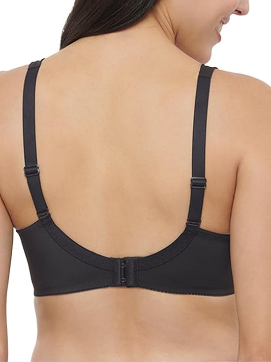 Triumph 100/526 Lace Minimizer Non-Padded Non-Wired Bra for Slimmer Silhouette, Elegant Look & All-Day Comfort Black