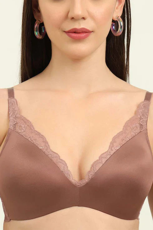 Buy Triumph 110|729 Floral Lace Full Coverage Lightly Padded Seamless T-Shirt Bra | 729