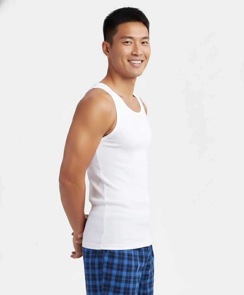 Jockey Men’s Racer Back Vest | 100% Cotton Soft Undershirt | Breathable Daily Innerwear | 9922