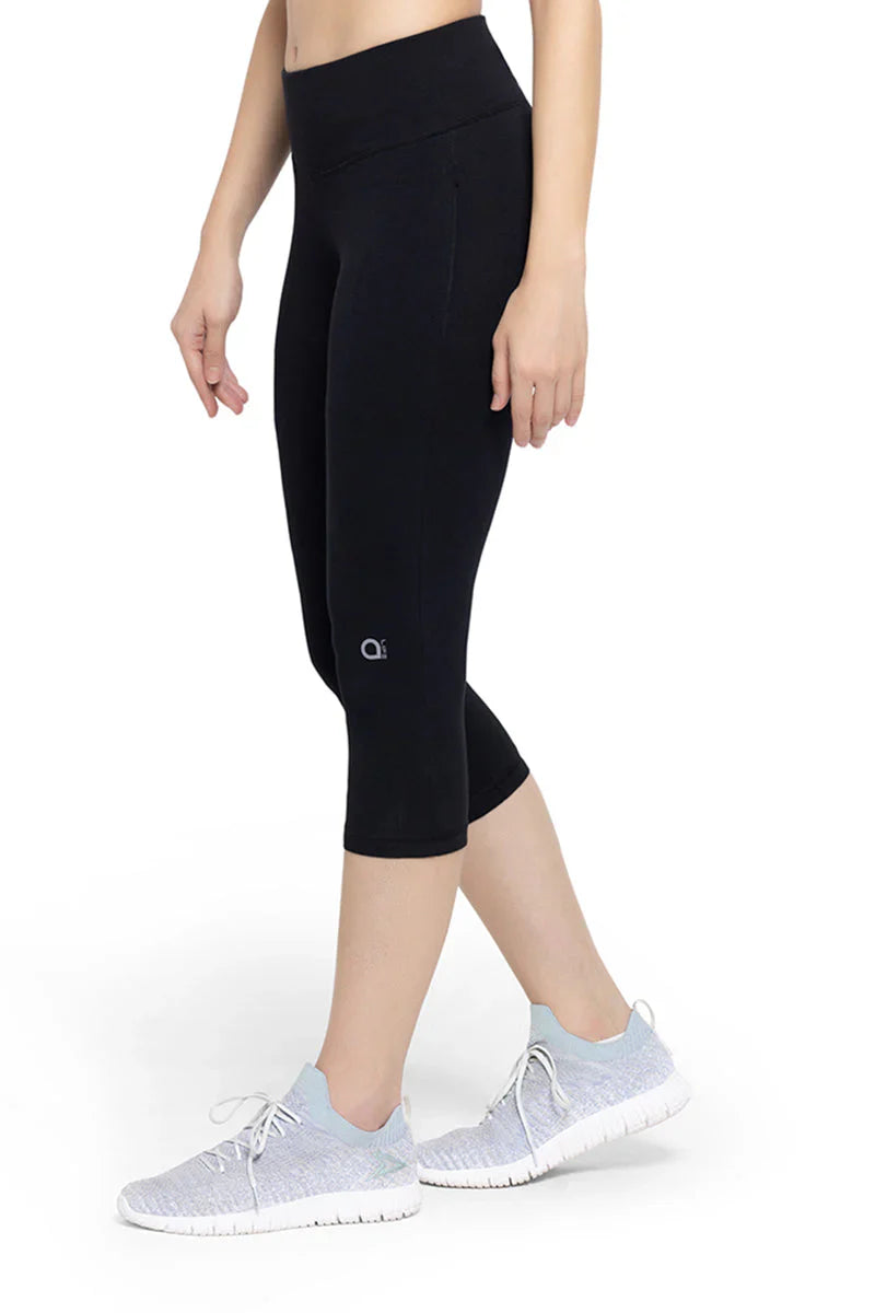 Amante Active Cotton Capri Activewear|Abt85701 Black