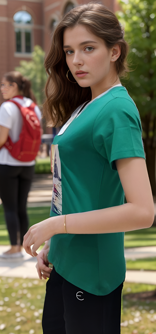 Vieviana V-Neck Tee Athleisure|Ev2003