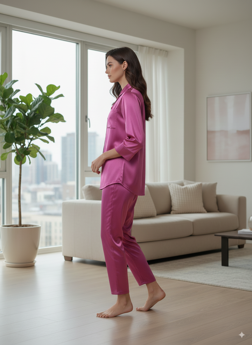 Fablush Women's Set of 3 Bridal Nightwear | Luxe Satin | EV504