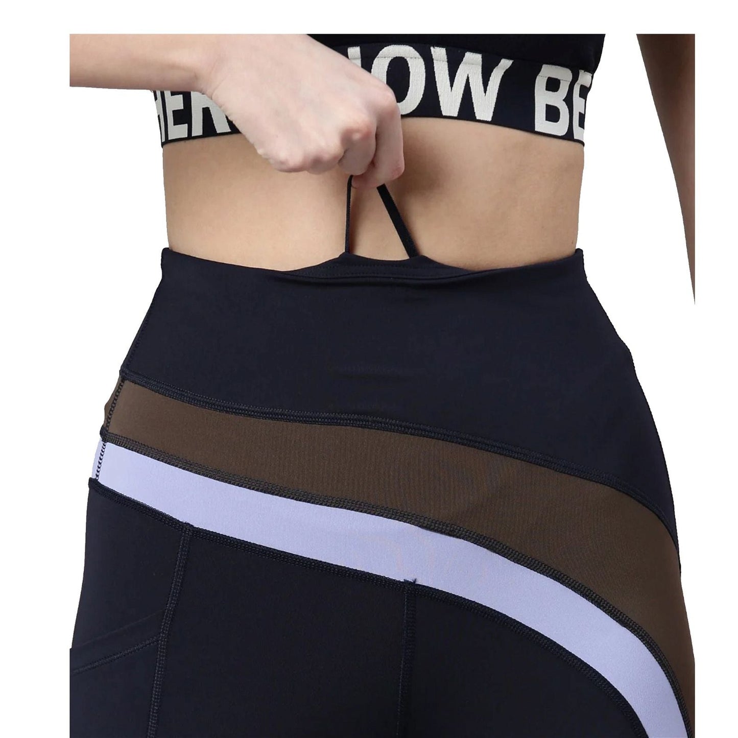 Enamor Active Stylised Solid High Waist Dryfit Legging Activewear|A602