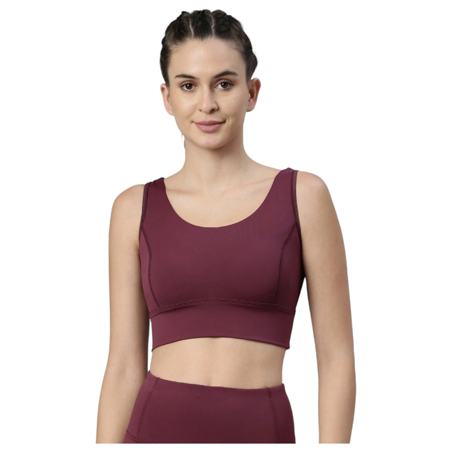 Enamor Scoop Neck High Impact Yoga Sports Bra Top|E117