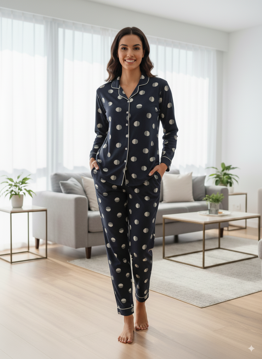 Vieviana Front Open Full Sleeves Nightwear|Ev17102