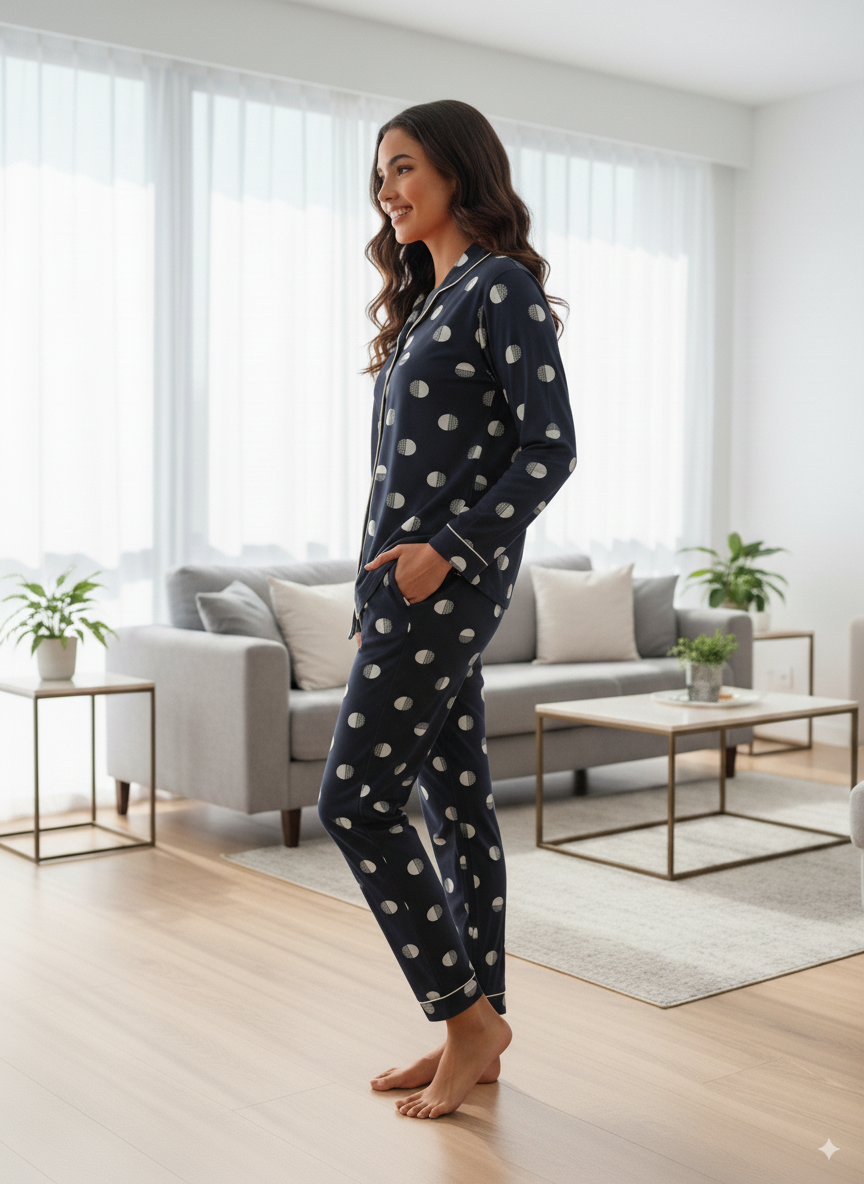 Vieviana Front Open Full Sleeves Nightwear|Ev17102