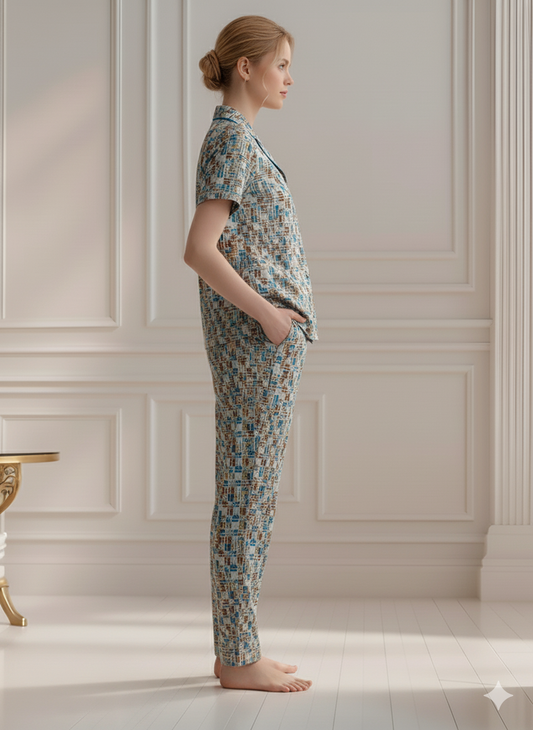 Fablush Women's Front Open Nightsuit | 100% Rayon | FB17019