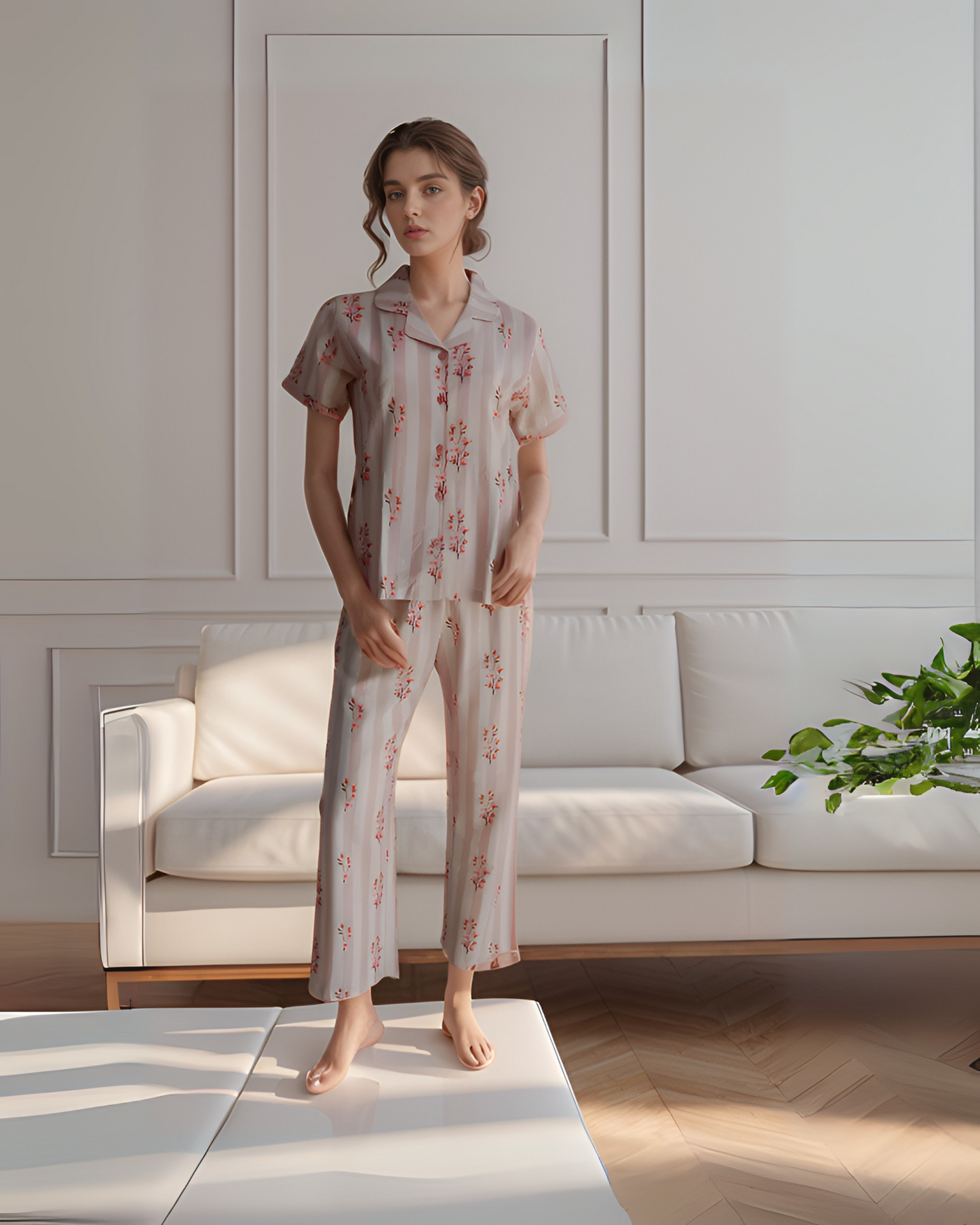 Fablush Womens Front Open Nightsuit | Fb17022