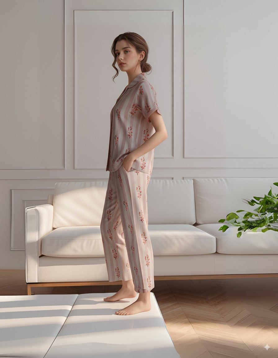 Fablush Womens Front Open Nightsuit | Fb17022