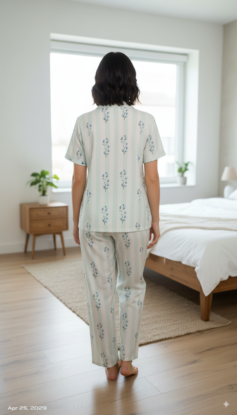 Fablush Womens Front Open Nightsuit | Fb17022
