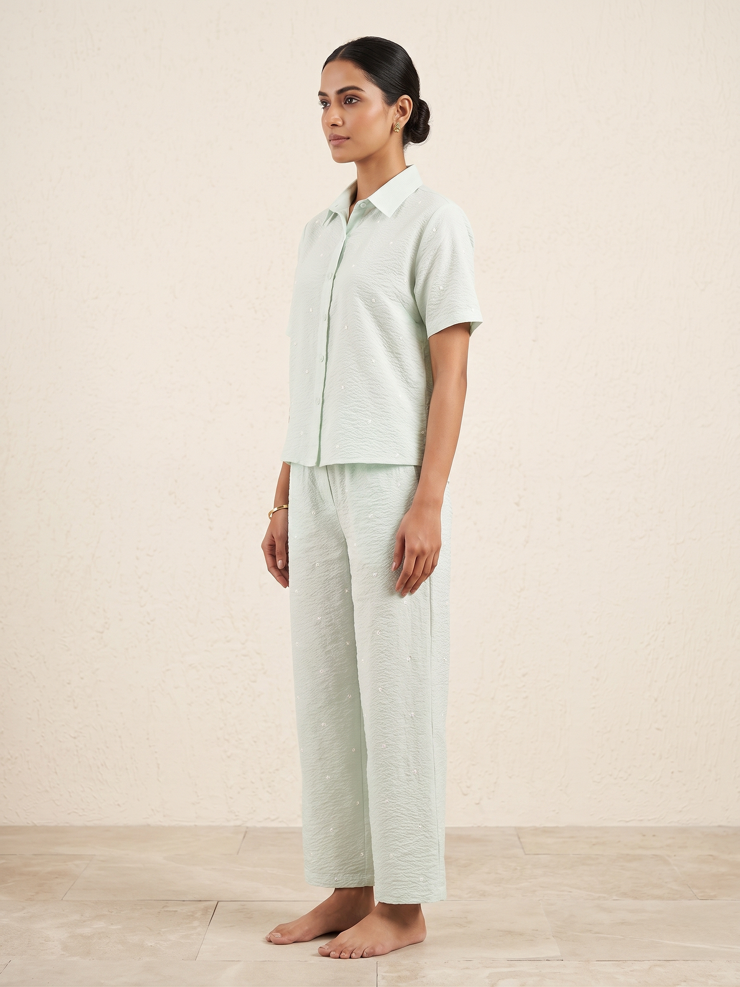 Fablush Women’s Cotton Rich Front Open Nightsuit | Soft Breathable Sleepwear Set | FB17030