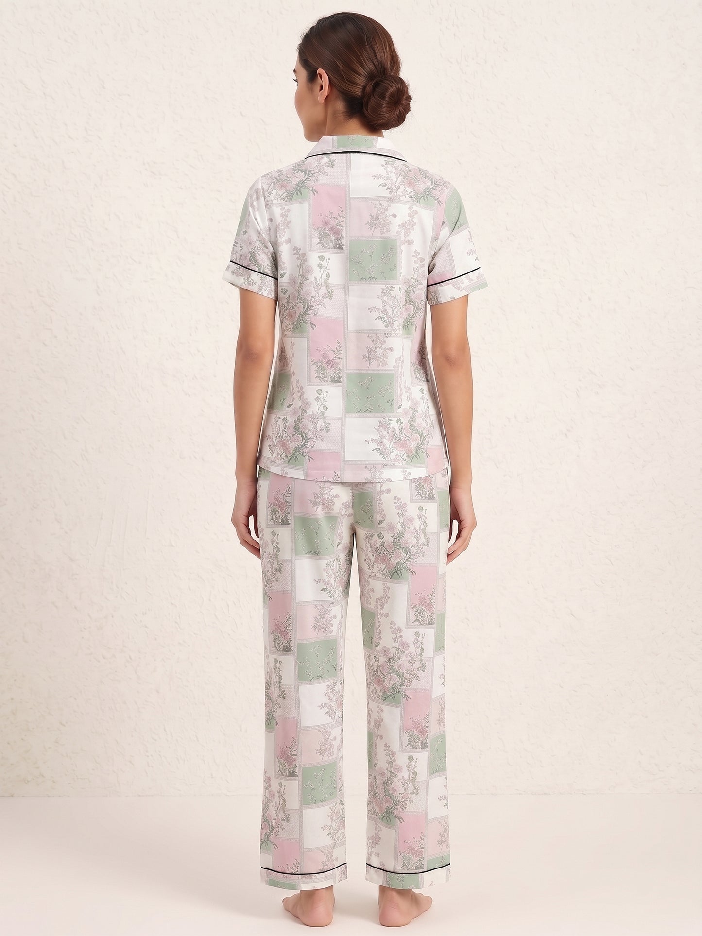 Fablush Women’s Front Open Nightsuit | 100% Rayon Soft Breathable Sleepwear | FB17033