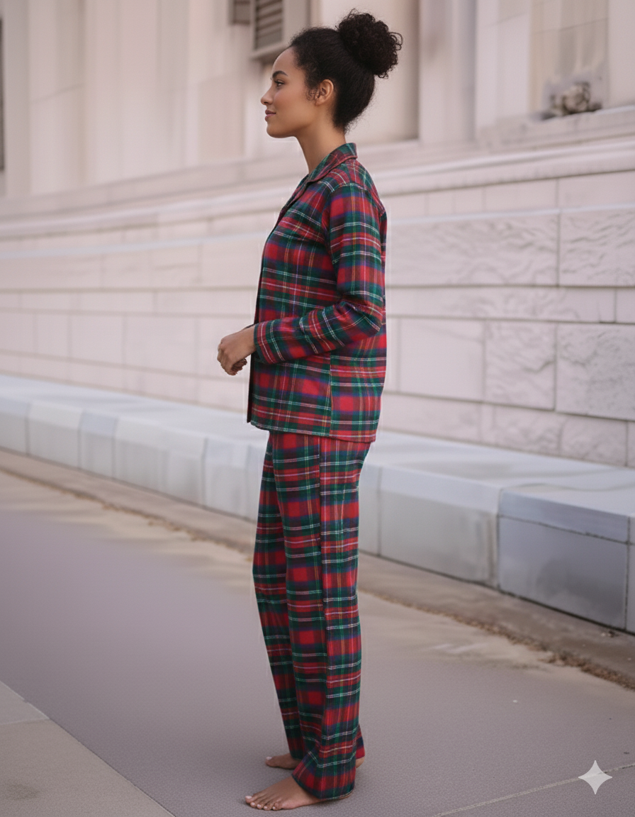 Fablush Front Open Full Sleeves Nightsuit Women's Nightwear Set | Fb17115
