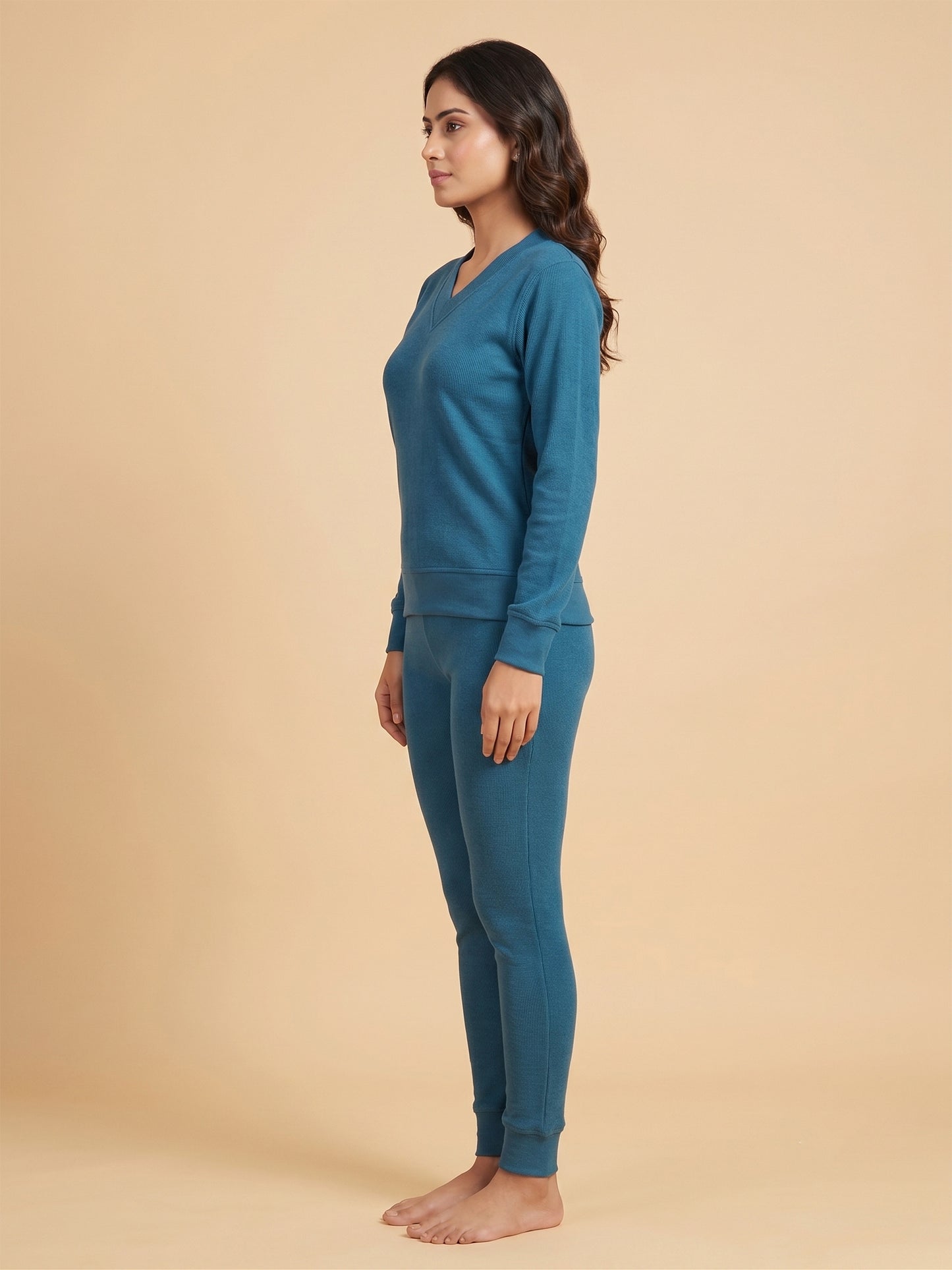 Fablush Pajama Set Full Sleeves Women's Nightwear | Fb34002 Teal