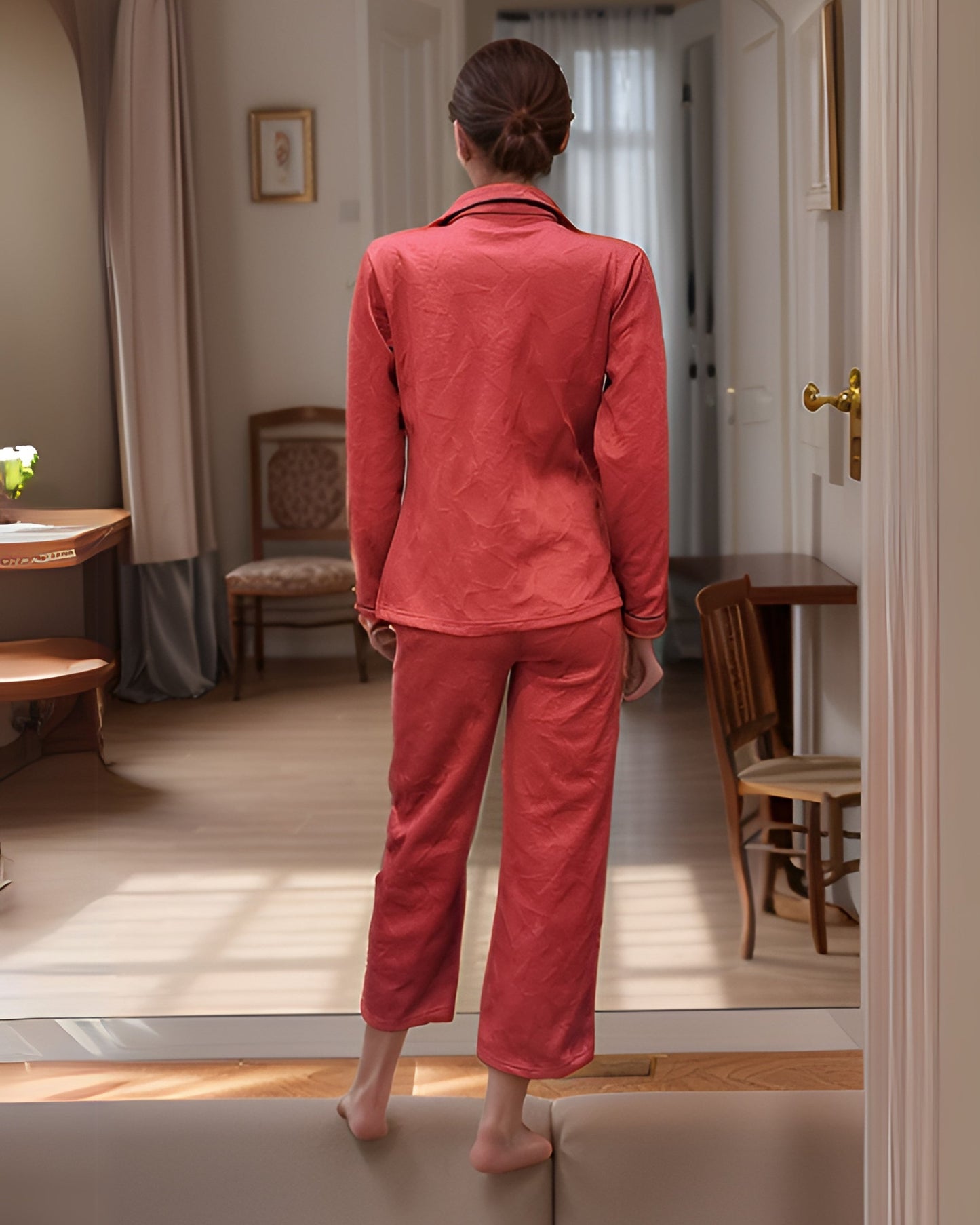 Fablush_Fb37001_Front Open Full Sleeves Nightsuit