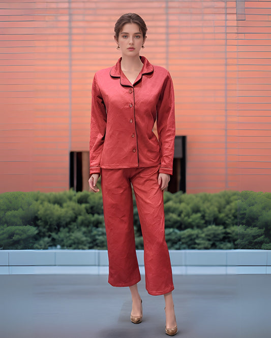 Fablush_Fb37001_Front Open Full Sleeves Nightsuit