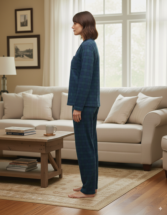 Fablush Womens Front Open Full Sleeves Nightsuit | Bonded With Fur | Fb37003