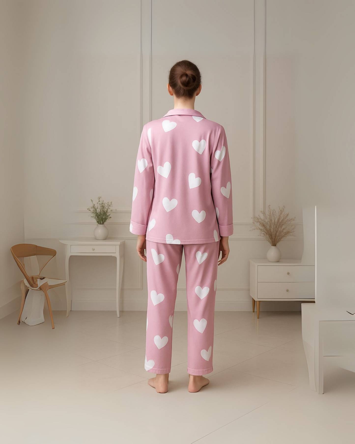 Fablush Women’s Front Open Full Sleeves Nightsuit | Double Side Velour Printed Winter Nightwear Set | Fb37004