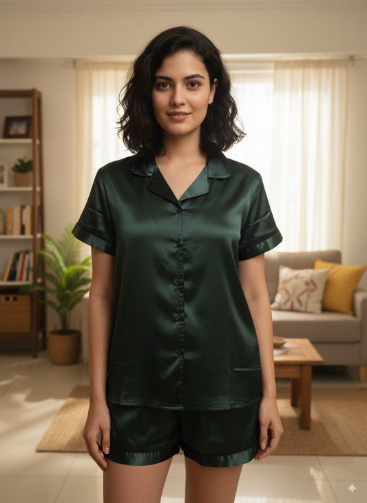 Fablush Women’s Shorty Set Bridal Nightwear | 100% Luxe Satin | Fb502