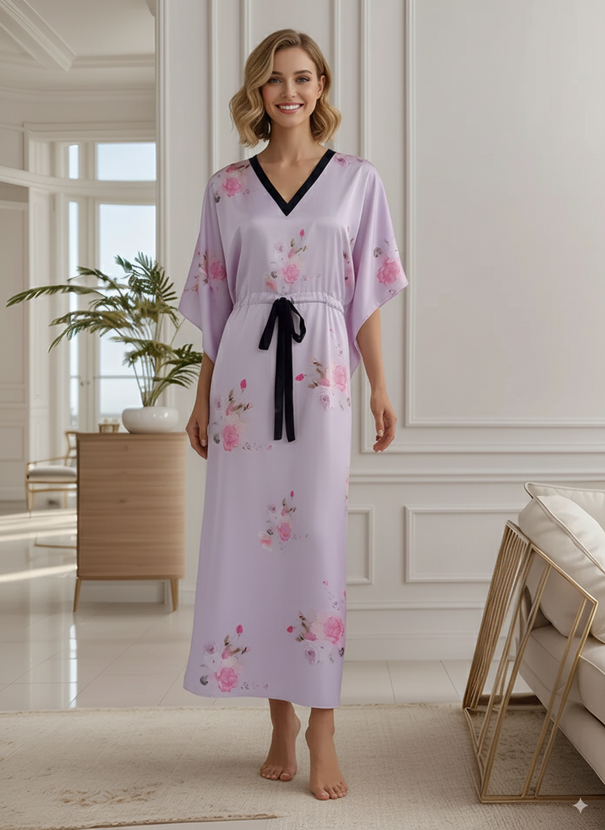 Fablush Women's Kaftan Bridal Nightwear | Luxe Satin | FB506