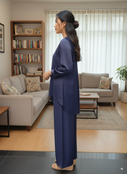 Fablush Women’s Kurti Bridal Nightsuit Set | Satin | Fb516