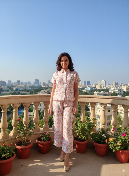 Fablush Women’s Front Open Nightsuit | Rayon | Fb17024