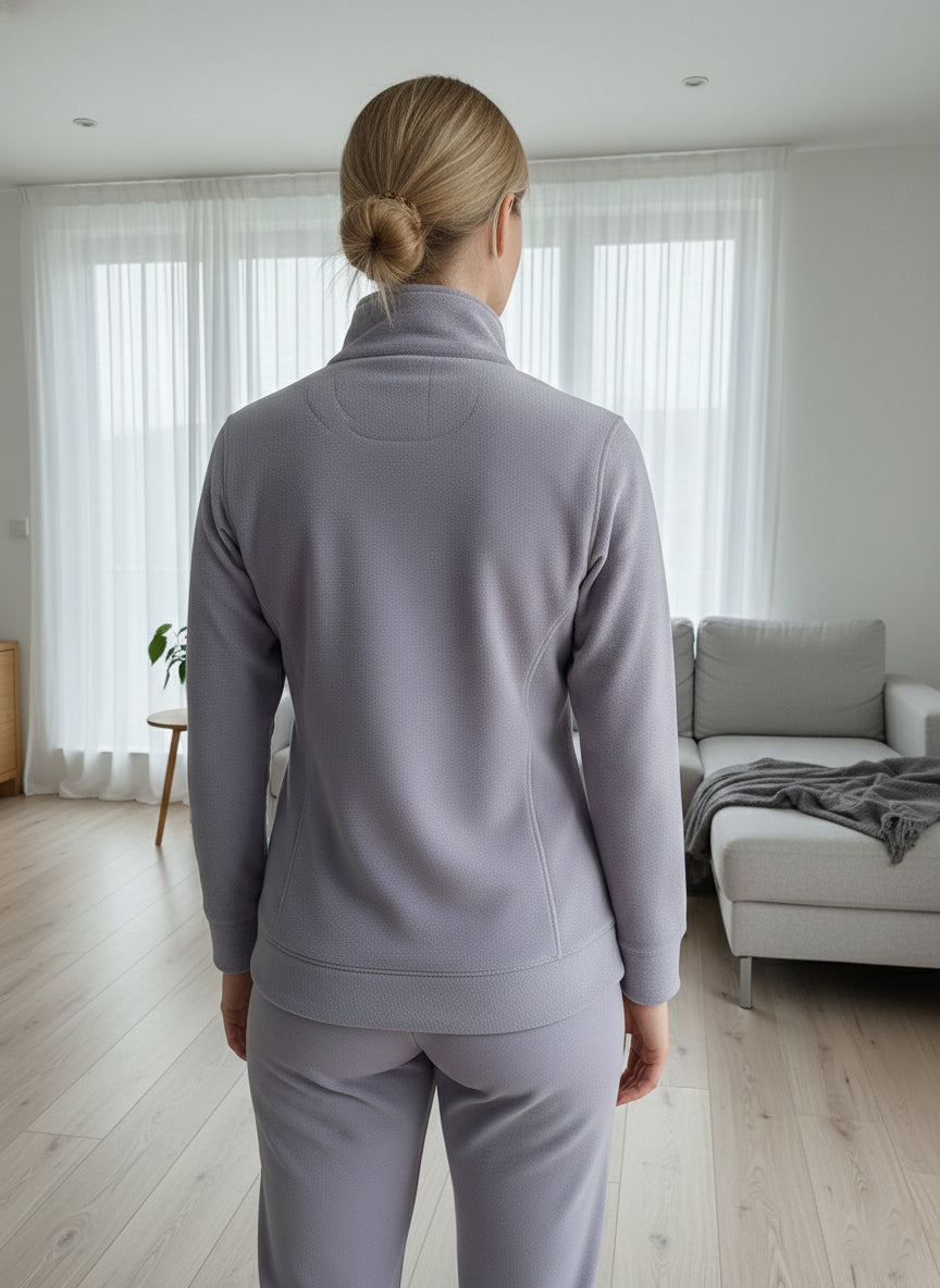 Fablush Women’s Athleisure Jacket | Bonded Jacquard Winter Comfort Wear | FB616