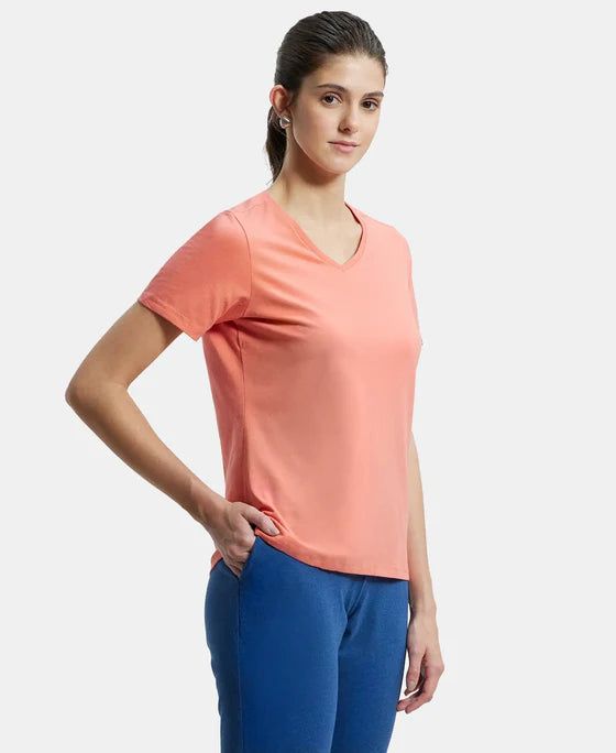 Jockey Women V-Neck Tee Athleisure|1359