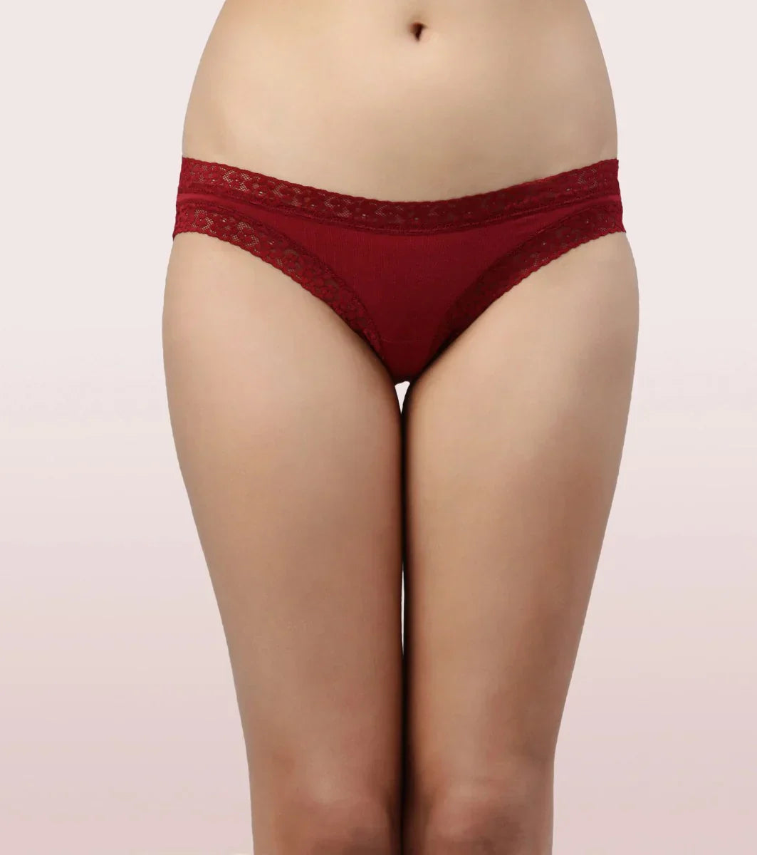 Enamor Bikini Solid Lacy Panty Pack|Mb20 (Pack of 2) (Colors may Vary)