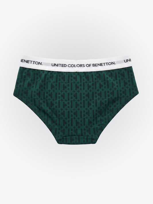 Benetton Men’s Cotton Elastane Brief 01C3096ula08i | Stretch Comfort Everyday Underwear Bottle Green