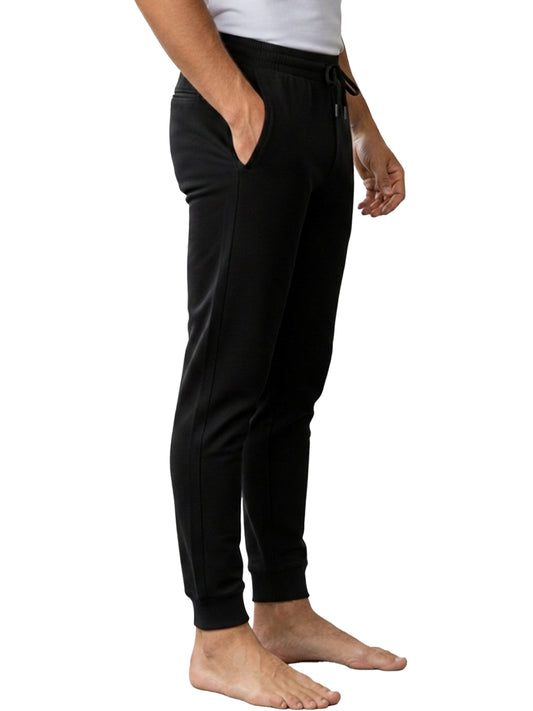 Benetton Men’s 100% Cotton Joggers 01C3096ula18i | Soft Breathable Athleisure Track Pants Black