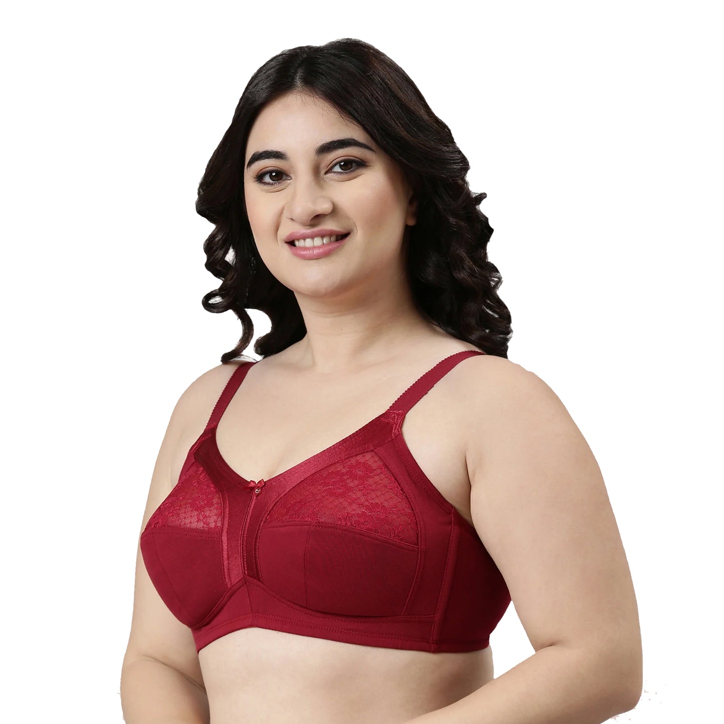 Enamor M-Frame Cotton Non Padded Non Wired Support Bra|A014