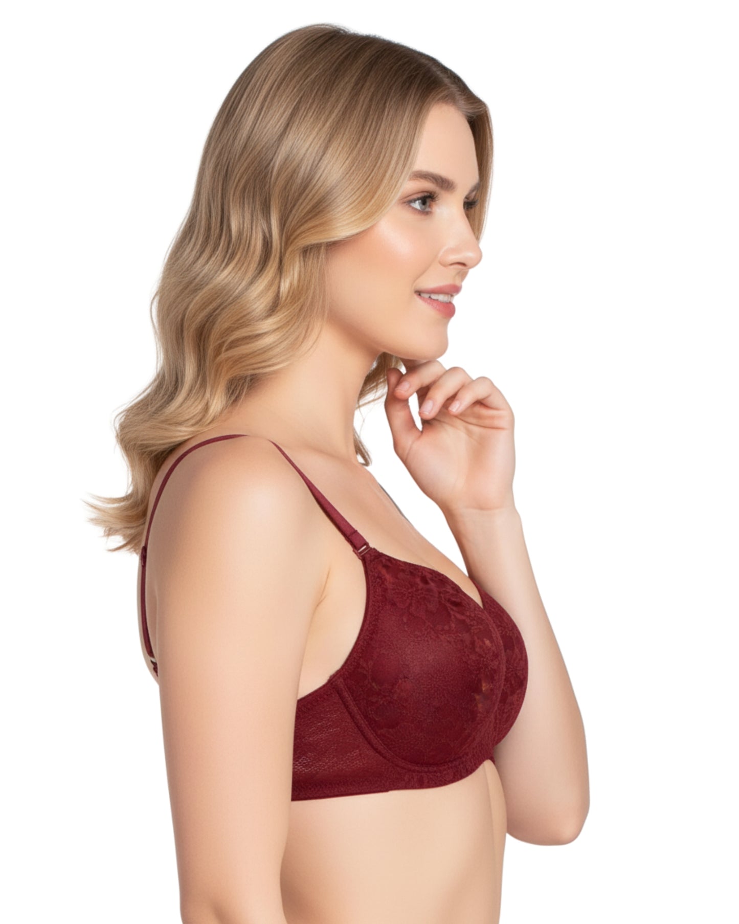 amante Lacy Padded Non-Wired Bra | Full Coverage Seamless T-Shirt Lace Bra | BRA10306