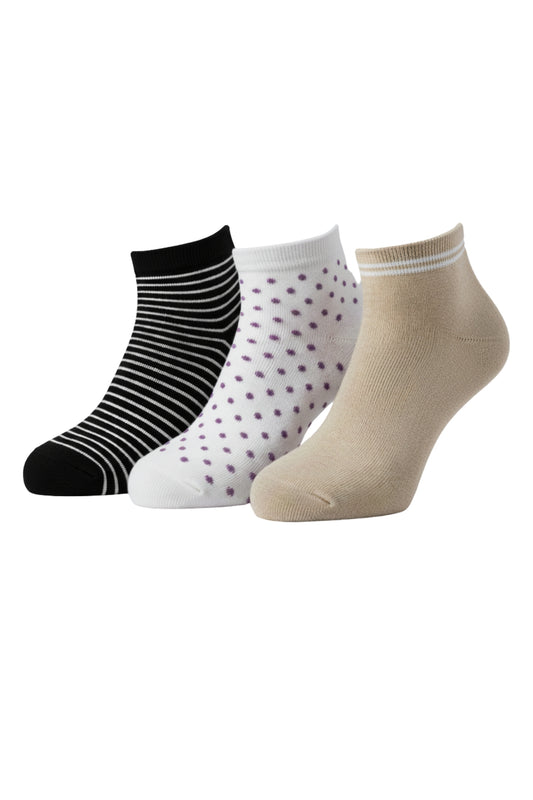 Fablush Men’s Low Cut Socks | Pack of 3 | Non Terry Cotton | Mix Color | FBMSLC