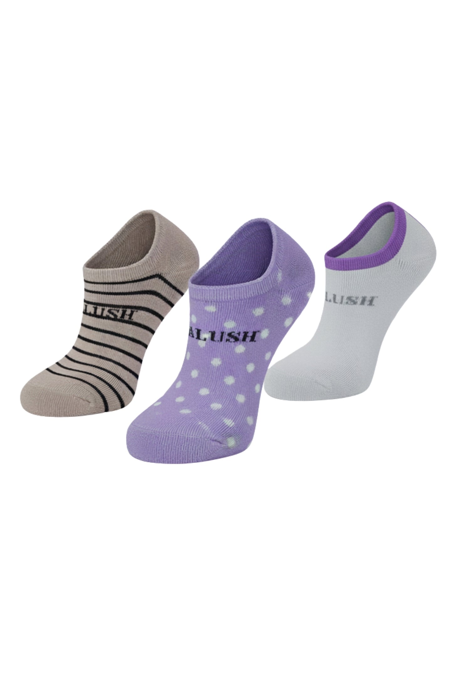 Fablush Women’s Loafer Socks | Pack of 3 | Non Terry Cotton | Mix Color | FBWSLO