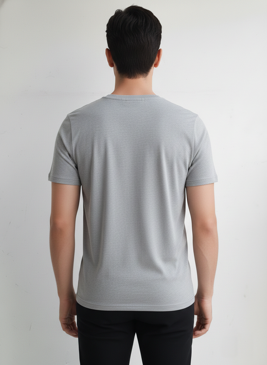 Benetton Men’s Athleisure T-Shirt 01C3096ula17i | 60% Cotton 40% Poly | Soft Breathable Casual Wear Grey Melange