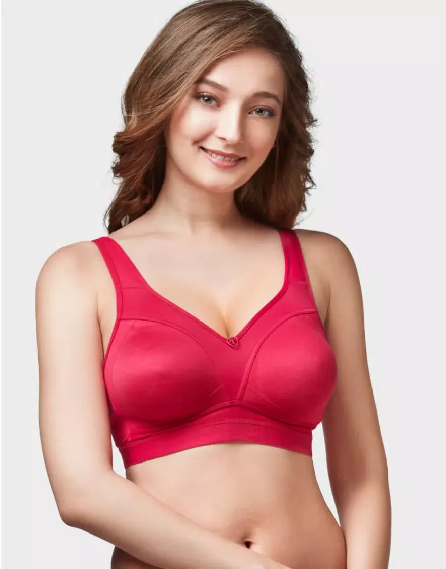 Trylo Women Predominantly Cotton Non Wired Non Padded Full Coverage Bra |Omnimiser