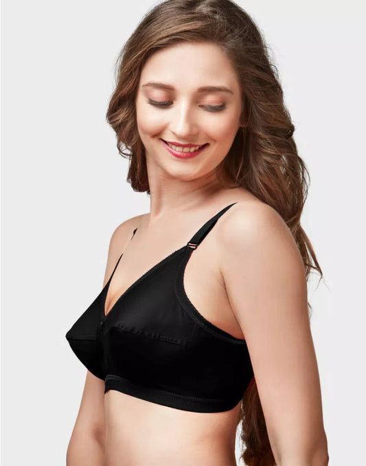 Trylo Women 100% Cotton Non Wired Non Padded Full Coverage Bra | Sarita