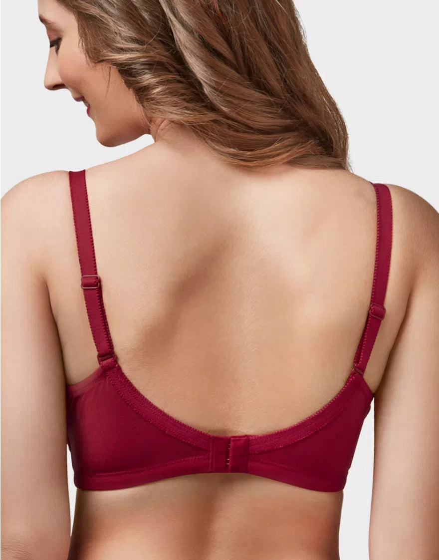 Trylo Women Non Wired Padded Full Coverage Bra | Touche CHERRY