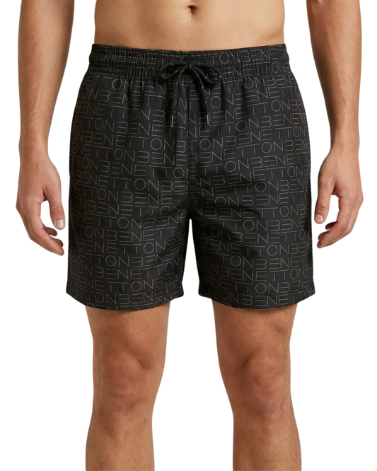 Benetton Men’s Cotton Boxer 01C4uclbox16i | 100% Cotton Comfortable Athleisure Boxers Black