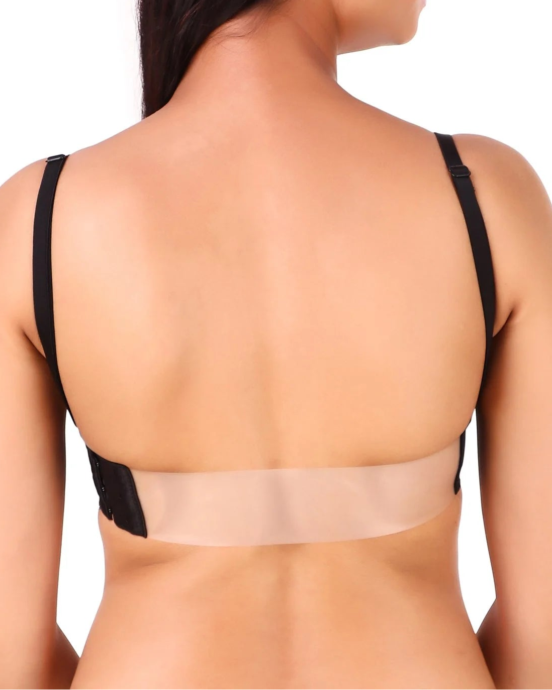 Triumph 122/483 Invisible Wired Half Padded Detachable Backless Party Bra for Strapless, Low-Back & Occasion Wear Black