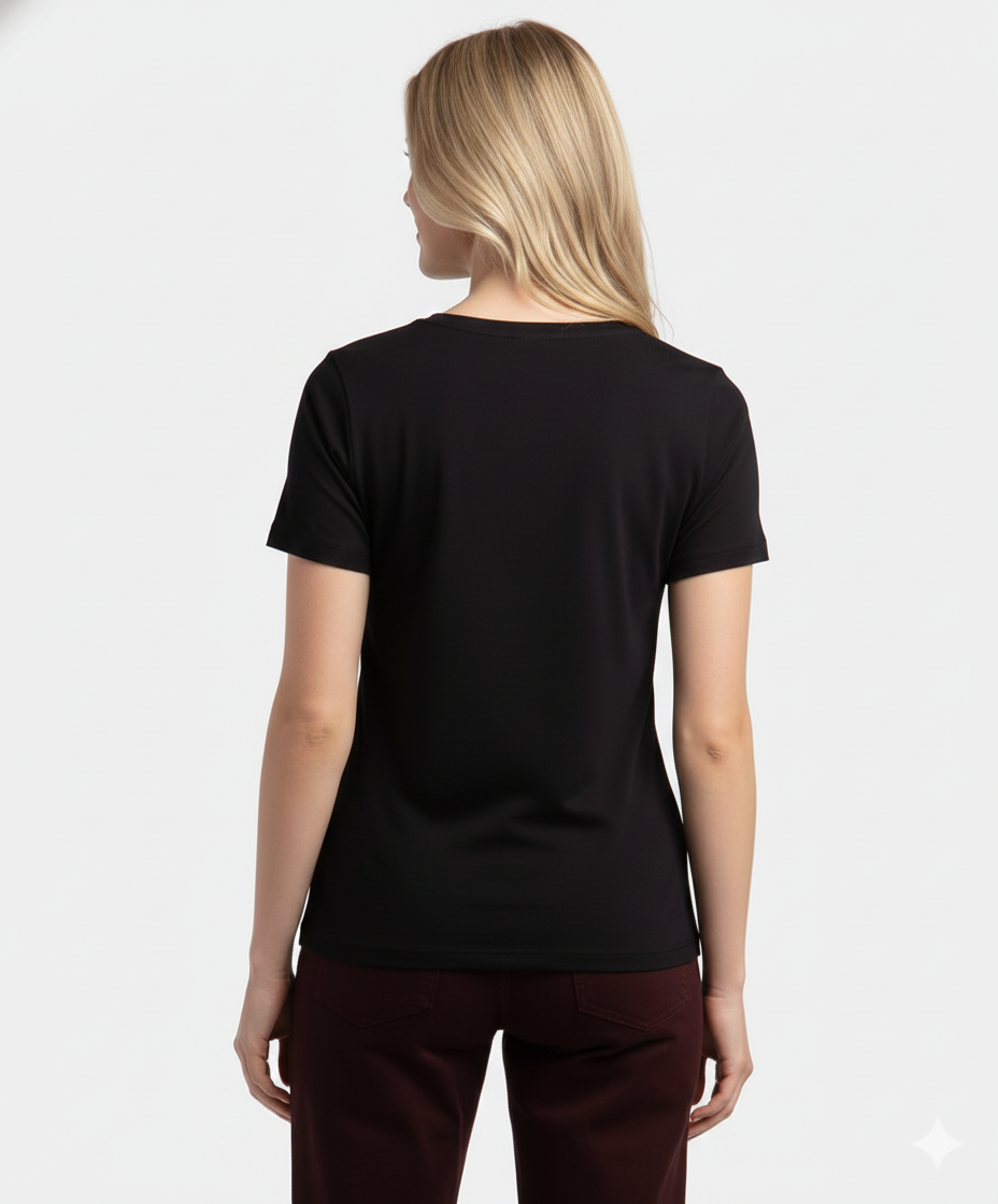 Jockey Women’s V-Neck Tee | Soft Cotton Athleisure T-Shirt | Everyday Comfort Wear | 1359