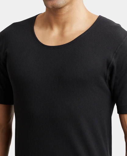 Jockey Men’s Thermal Round Neck Half Sleeves | Warm Cotton Rich Winter Innerwear | 2400