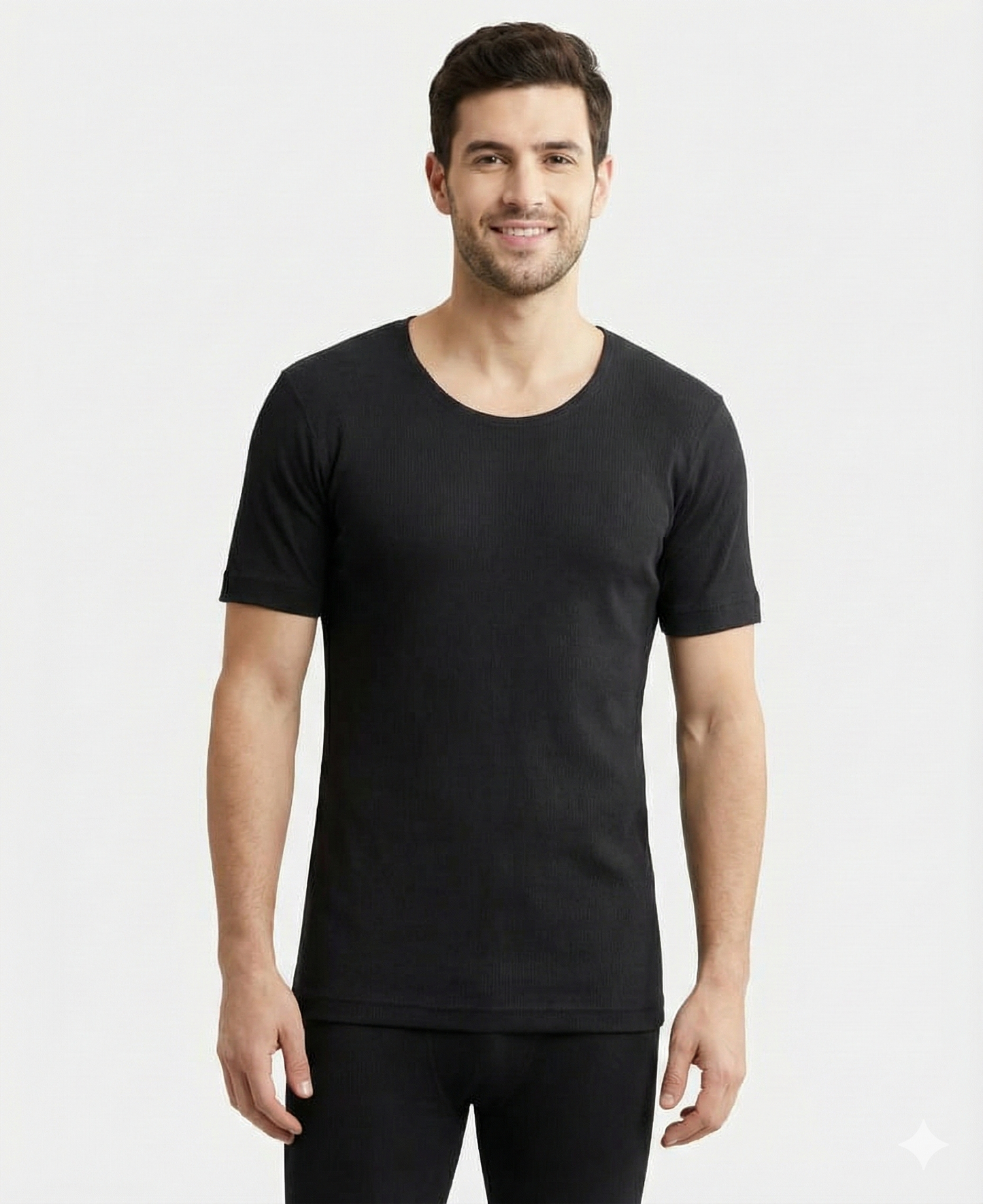 Jockey Men’s Thermal Round Neck Half Sleeves | Warm Cotton Rich Winter Innerwear | 2400