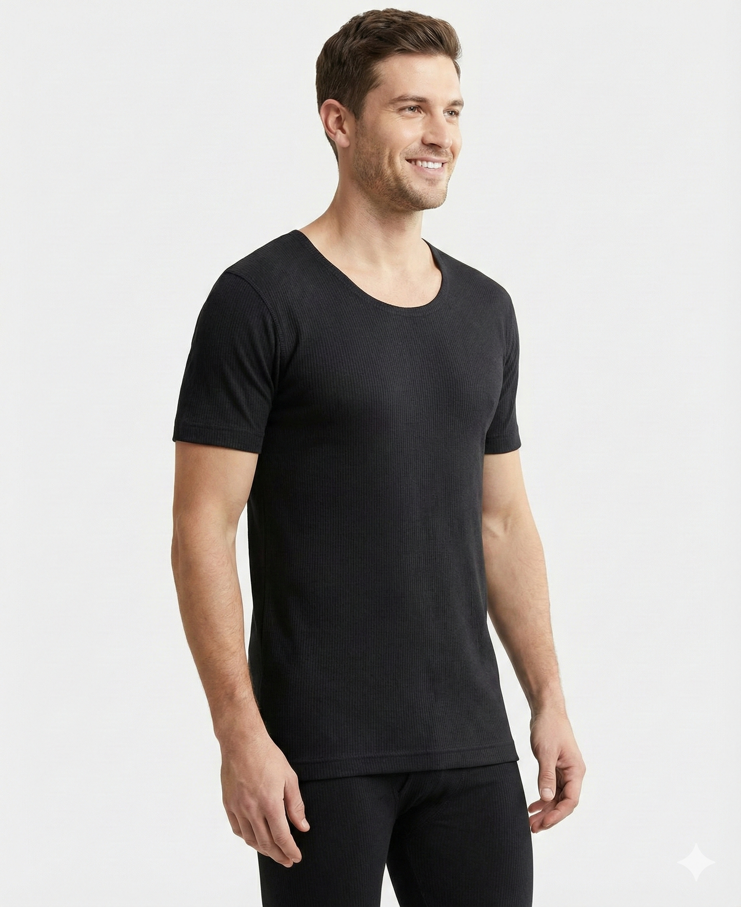 Jockey Men’s Thermal Round Neck Half Sleeves | Warm Cotton Rich Winter Innerwear | 2400