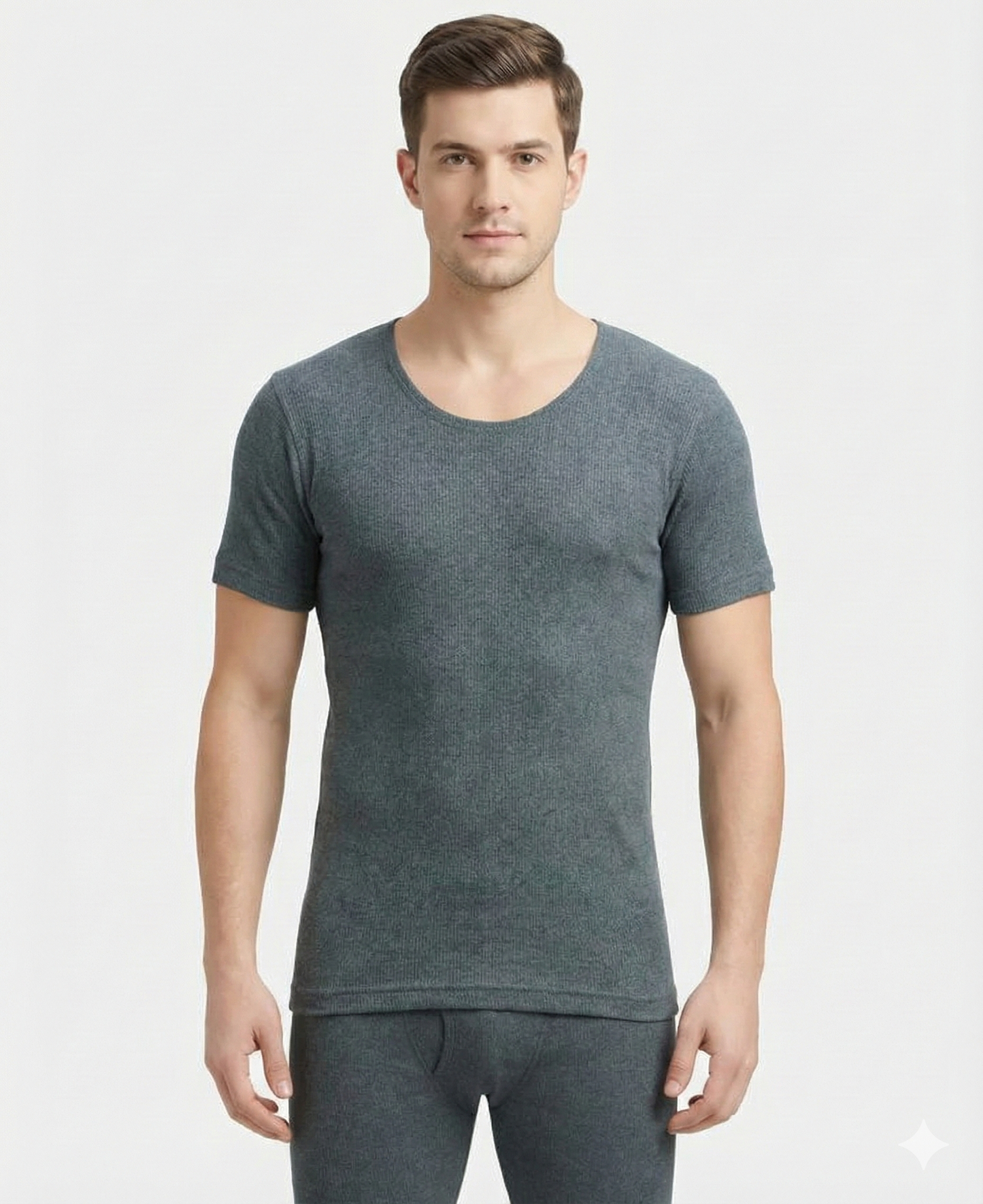 Jockey Men’s Thermal Round Neck Half Sleeves | Warm Cotton Rich Winter Innerwear | 2400