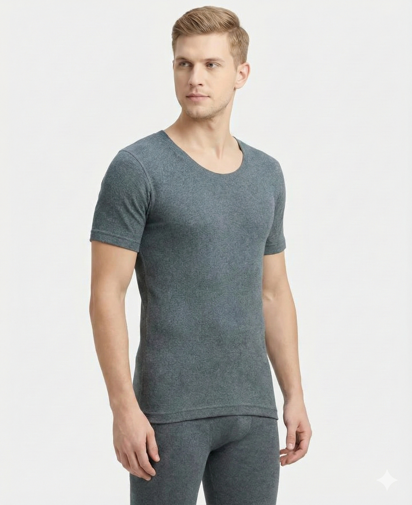 Jockey Men’s Thermal Round Neck Half Sleeves | Warm Cotton Rich Winter Innerwear | 2400