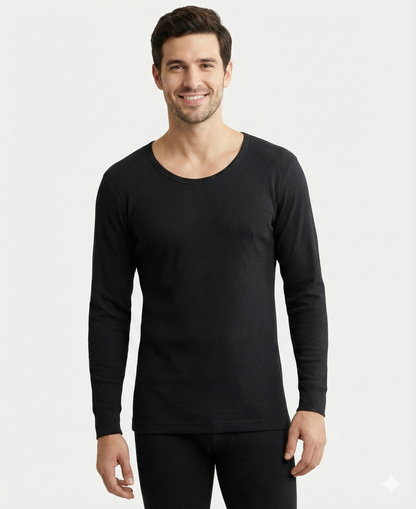 Jockey Men’s Thermal Round Neck Full Sleeves | Warm Cotton Rich Winter Innerwear | 2401